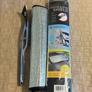 2-in-1 Snow & Sun Shield with Ice Scraper